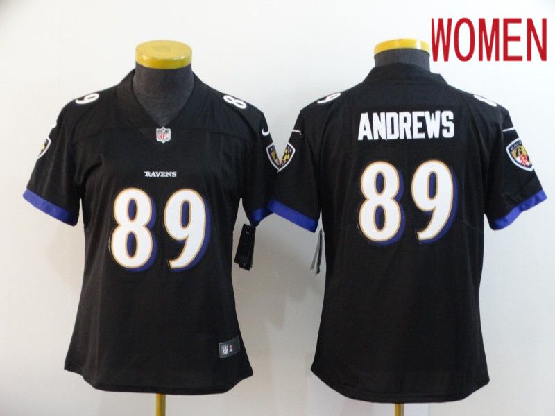 Women Baltimore Ravens #89 Andrews Black Nike Vapor Untouchable Limited NFL Jersey